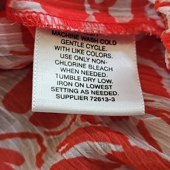 Liz Claiborne Tank Tunic Top Women's XL Red Floral Chiffon EUC LN Momcore - Picture 8 of 12